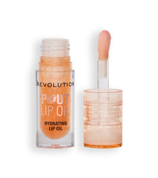 Makeup revolution Pout, Vegan, Glossy, Olio Labbra, Miele Shimmer, 4 ml