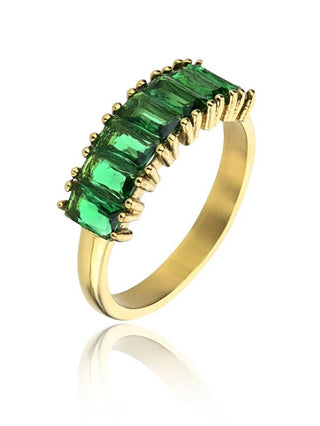 Marc malone Gold-plated Anello with zircons Leila Green Anello MCR23062G - Circuit: 54 mm