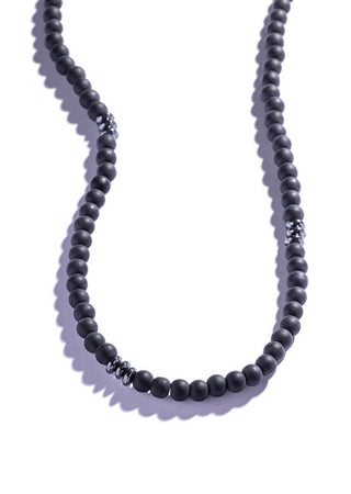 Marc malone Black beaded Collana da uomo MCGN5078