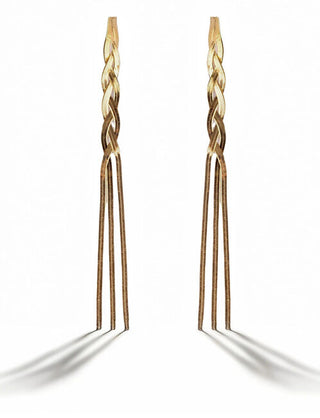 Marc malone Long chain Orecchini made of gold-plated steel Hadek MCE250186G