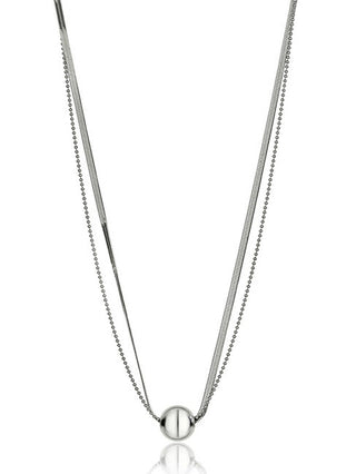Marc Malone Collier Double En Acier Skye Silver Necklace Mcn24001S 