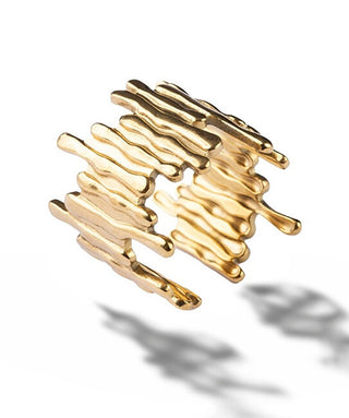 Marc Malone Anello Aperto Unico In Acciaio Placcato Oro Mcr250351G