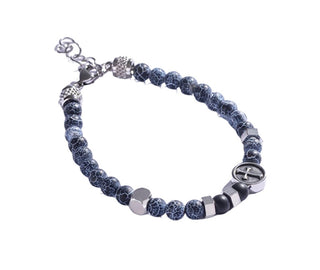 Marc malone da uomo beaded Bracciale con cracked agate MCGB5025