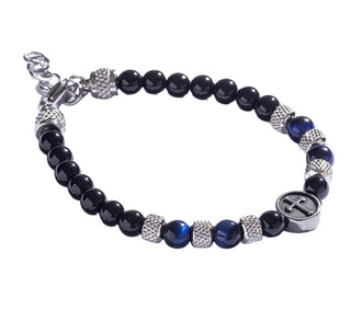 Marc Malone Bracciale Con Perline E Occhio Di Tigre Blu Mcgb5016