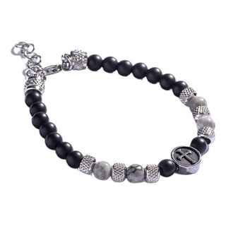 Marc Malone Bracciale Di Perline Con Diaspro Grigio Mcgb5019