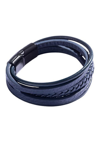 Marc malone Timeless leather Bracciale da uomo MCGB5037 - Length: 21 cm