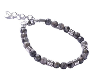Marc Malone Bracciale Da Uomo Con Perline E Larvikite Mcgb5026