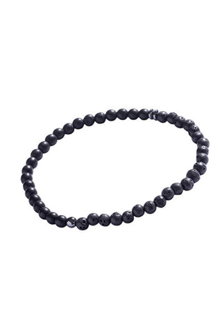 Marc Malone Bracciale Da Uomo Con Perline E Pietra Lavica Mcgb5109