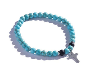 Marc malone da uomo beaded Bracciale con turquoise Cross MCGB5096