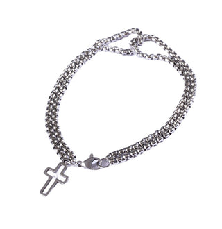 Marc malone da uomo steel Bracciale con cross MCGB5005S