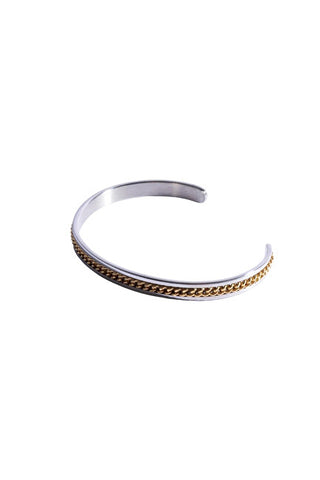 Marc malone Men's open steel Bracciale MCGB6121