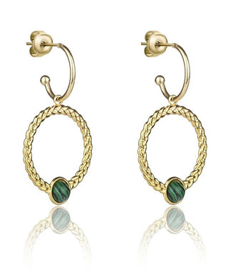 Marc Malone Orecchini 2 In 1 Placcati Oro Ellie Green Earrings Mce23001G