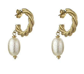 Marc Malone Orecchini Placcati Oro Con Perla Artificiale Grace White Earrings Mce23005G