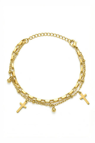 Marc malone Gold-plated double Bracciale Leaf Gold MCB260614G