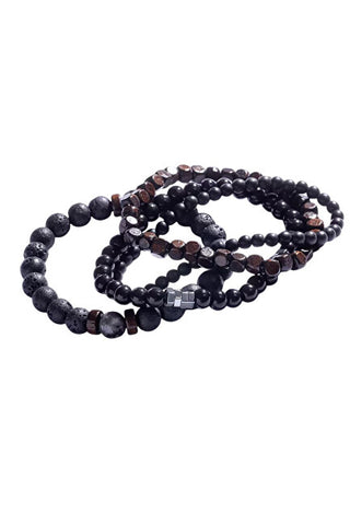 Marc Malone Set Di Bracciali Di Perline Con Pietre Minerali Mcgb5091