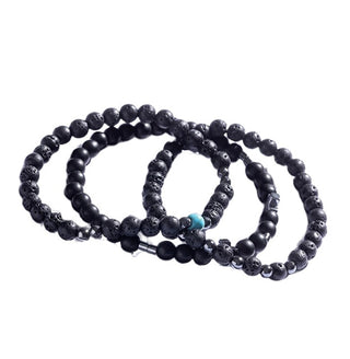 Marc Malone Set Di Tre Bracciali Con Perline E Pietre Minerali Mcgb5089