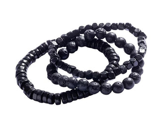 Marc Malone Set Di Tre Bracciali Con Perline E Pietre Minerali Mcgb5090