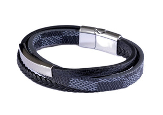 Marc malone Triple leather Bracciale da uomo MCGB5038S