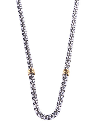 Marc malone Distinctive da uomo bicolor steel chain MCGN5071SG
