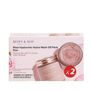 Mary & may Rose Hyaluronic Hydra Wash Off Pack Duo mask set