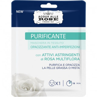 Acqua Alle Rose Maschera Viso In Tessuto Purificante Opacizzante