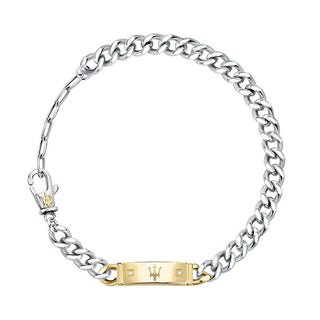 Maserati Elegante Bracciale Bicolore Da Uomo Con Diamanti Jm221Aty07