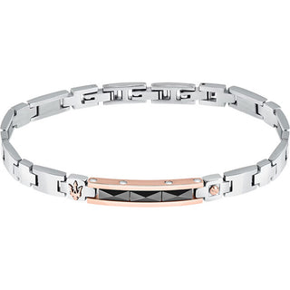 Maserati Elegante Bracciale Da Uomo In Acciaio E Ceramica Jm423Atz32