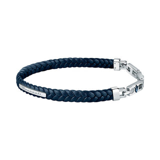 Maserati Bracciale In Pelle Blu Scuro In Pelle Riciclata Jm222Ave04