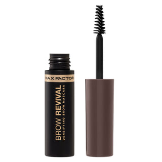 Max Factor Brow Revival, Aqua, Sopracciglia più folte, più folte e ben definite, Gel per sopracciglia, 005, Marrone nero, 4,5 ml