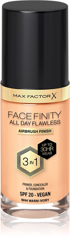 Max factor Koko päivän kestävä Flawless Facefinity 3 in 1 - pitkäkestoinen meikkivoide 30 ml 44 Lämmin norsunluu