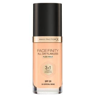 Max Factor Facefinity All Day Flawless Vegano Opaco Primer Correttore e Fondotinta 3 in 1 33 Crystal Beige SPF 20 30 ml