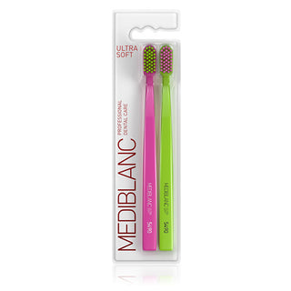 Mediblanc Spazzolino Da Denti Ultra Morbido Rosa/Verde 2 Pezzi