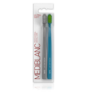 Mediblanc Spazzolino Da Denti Ultra Morbido Grigio/Blu 2 Pezzi
