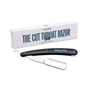 Men Rock London Rasoio Da Barba + Lame Di Ricambio 5 Pezzi (Cut Throat Shavette)