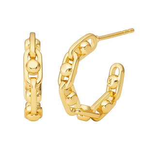 Michael Kors Orecchini A Cerchio Placcati Oro Moda Astor Link Mkc171100710