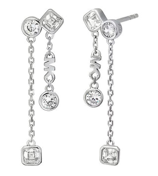 Michael Kors Luxurious Silver Earrings With Brilliance Crystals Kors Mkc1773040 
