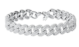 Michael Kors Luxueux bracelet en argent avec zircons Statement Link Mkc1427An040 