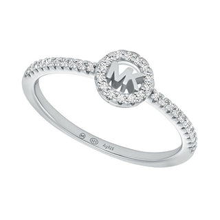 Michael Kors Charming Silver Ring With Premium Zirconia Mkc1829040 - Size: 52 Mm 