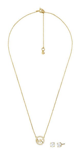 Michael Kors Set Di Gioielli In Argento Placcato Oro Mkc1260An710 (Collana, Orecchini)