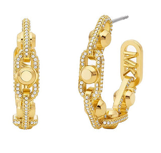 Michael Kors Astor Link Mkj8407Cz710 Orecchini A Cerchio Con Zirconi Cubici Placcati Oro