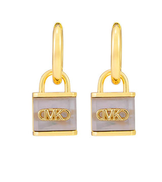 Michael Kors Pendientes de aro Kors Lock chapados en oro con perla Mkc1743Tn710 