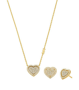 Michael Kors Set Di Gioielli Romantici Placcati In Oro Mkc1756Czset (Collana, Orecchini)
