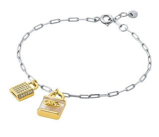 Michael Kors Elegante Pulsera bicolor con circonitas y nácar Premium Mkc1742Tl931 