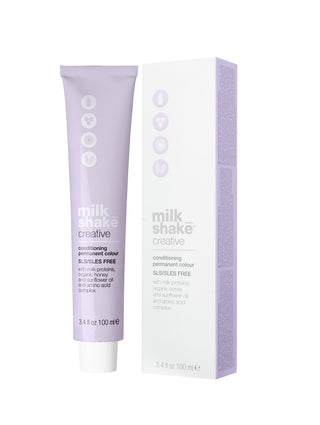 Milk Shake Tintura permanente per capelli Creative, senza SLS/SLES, 8.01|8NA Biondo chiaro cenere naturale, 100 ml