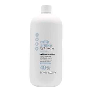 Milk shake Light Catcher, Lozione Ossidante Schiarente per Capelli, 12, 40 vol, 1000 ml
