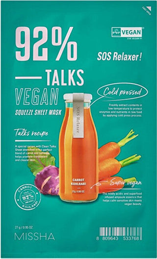 Missha Talks Vegan Squeeze SOS Relaxer (sheet mask) 27 g