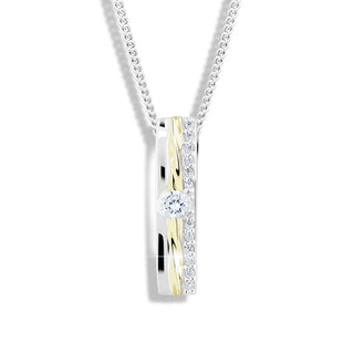 Modesi Bicolor silver Collana con zircons M46025