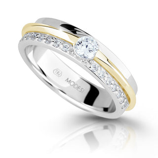 Modesi Bicolor silver Anello con zircons M16023 - Circonferenza: 52 mm