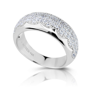 Modesi Anello In Argento Scintillante Con Zirconi Cubici M01611 - Circuito: 56 Mm