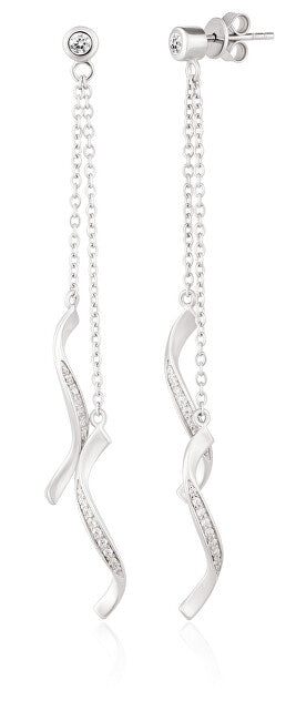 Modesi Long silver Orecchini con zircons M23053
